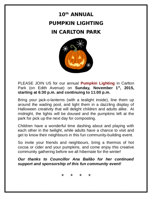 Carlton Park Pumpkin Lighting 2015